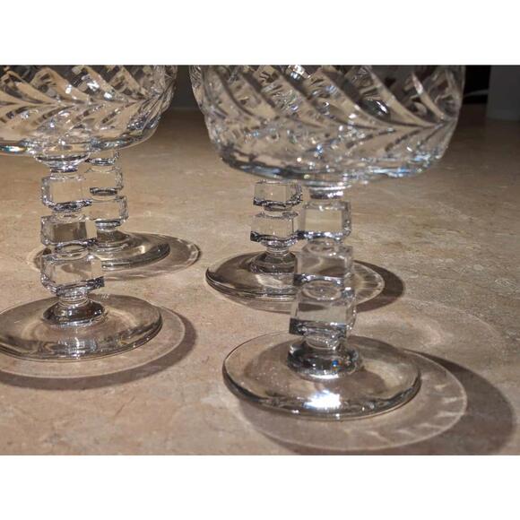 Wreath By Rock Sharp Crystal Coupe Cocktail Glasses 4 1/2” Set Of 4 - Picture 3 of 6